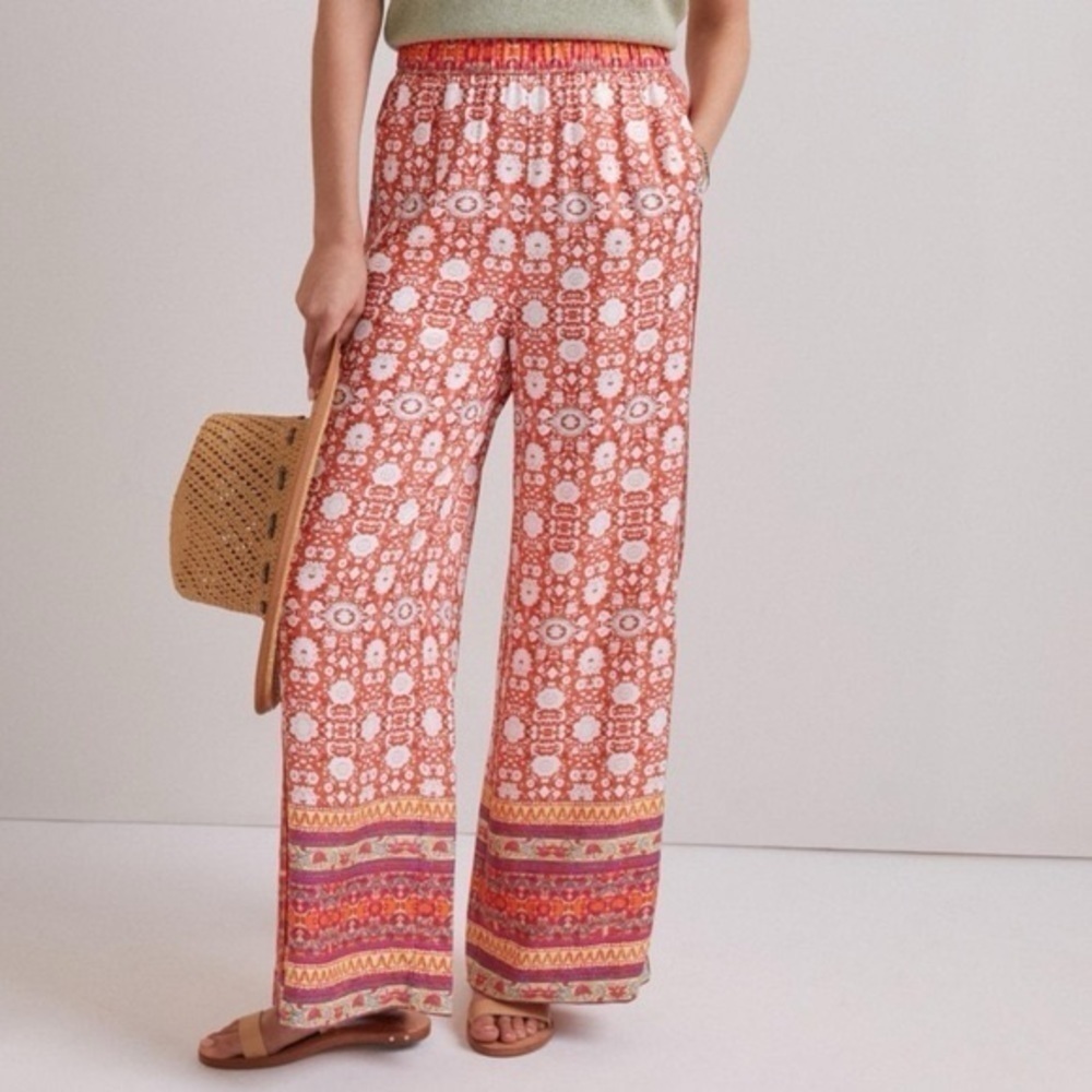 Anthropologie Vale Wide-Leg Pull On Pants Size Small